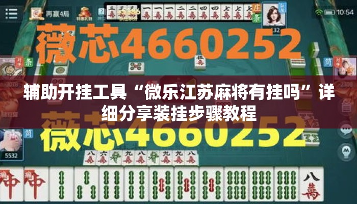 辅助开挂工具“微乐江苏麻将有挂吗”详细分享装挂步骤教程