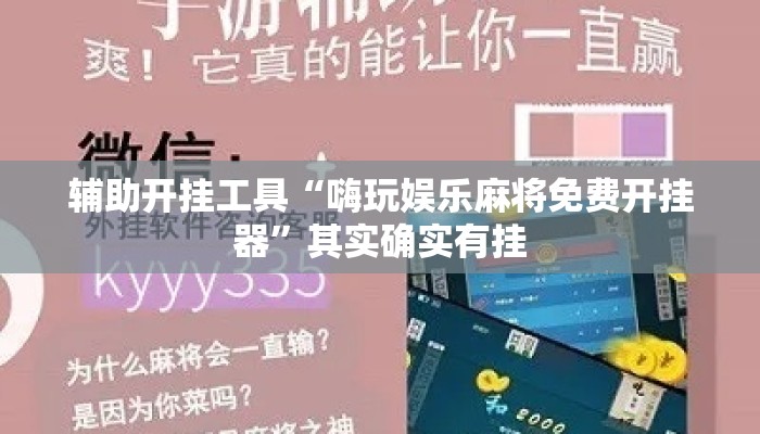 辅助开挂工具“嗨玩娱乐麻将免费开挂器	”其实确实有挂