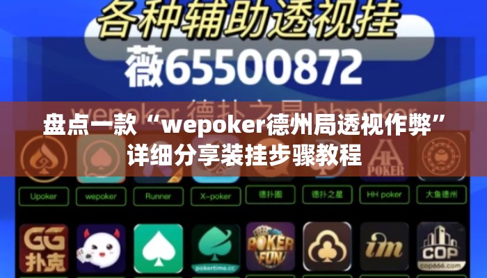 盘点一款“wepoker德州局透视作弊”详细分享装挂步骤教程