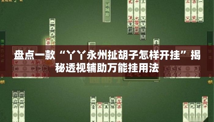 盘点一款“丫丫永州扯胡子怎样开挂”揭秘透视辅助万能挂用法