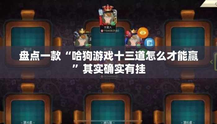 盘点一款“哈狗游戏十三道怎么才能赢	”其实确实有挂