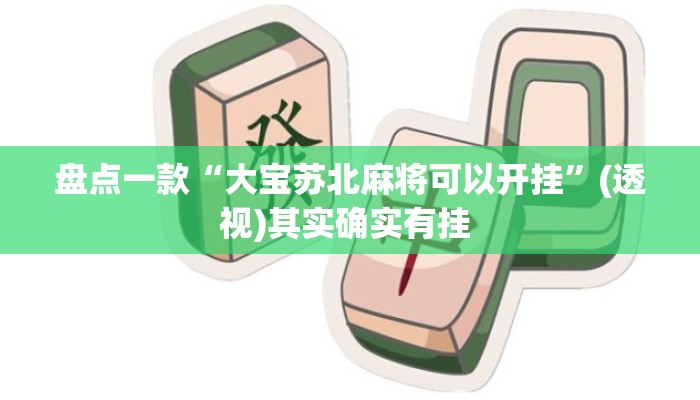 盘点一款“大宝苏北麻将可以开挂	”(透视)其实确实有挂 