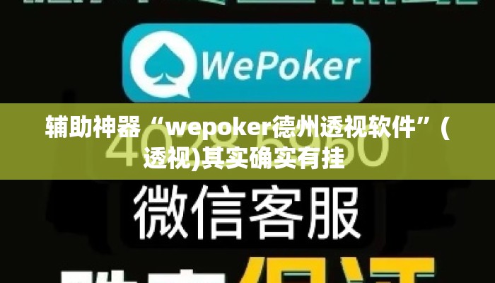 辅助神器“wepoker德州透视软件”(透视)其实确实有挂 