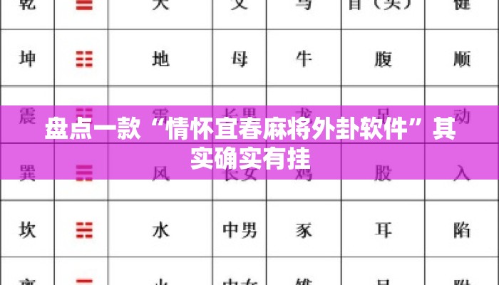 盘点一款“情怀宜春麻将外卦软件”其实确实有挂