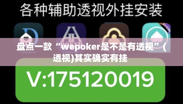 盘点一款“wepoker是不是有透视”(透视)其实确实有挂 