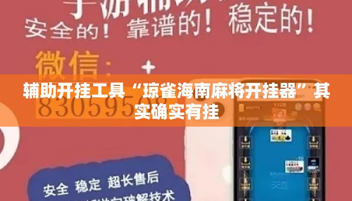 辅助开挂工具“琼雀海南麻将开挂器”其实确实有挂