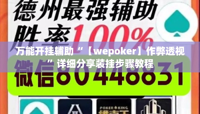 万能开挂辅助“【wepoker】作弊透视	”详细分享装挂步骤教程