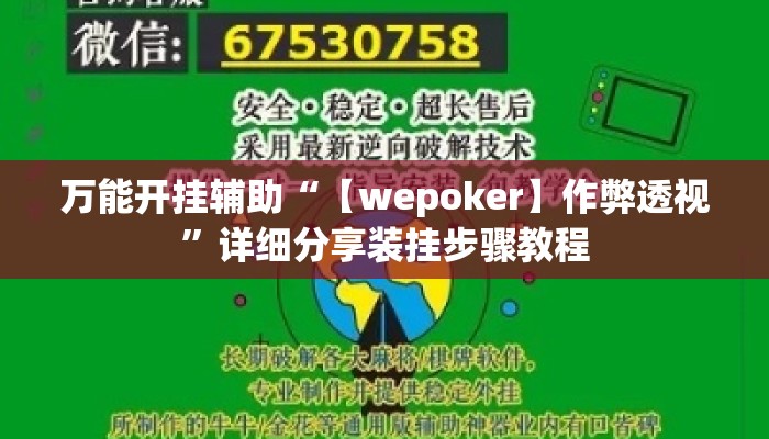 万能开挂辅助“【wepoker】作弊透视”详细分享装挂步骤教程