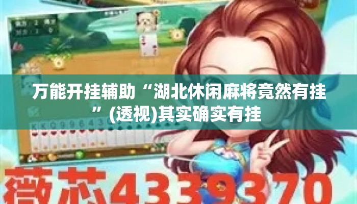 万能开挂辅助“湖北休闲麻将竟然有挂”(透视)其实确实有挂 