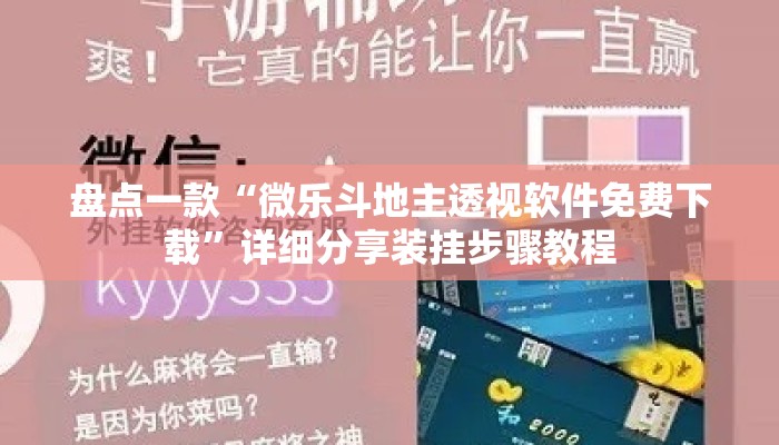 盘点一款“微乐斗地主透视软件免费下载”详细分享装挂步骤教程