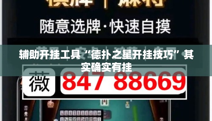 辅助开挂工具“德扑之星开挂技巧”其实确实有挂