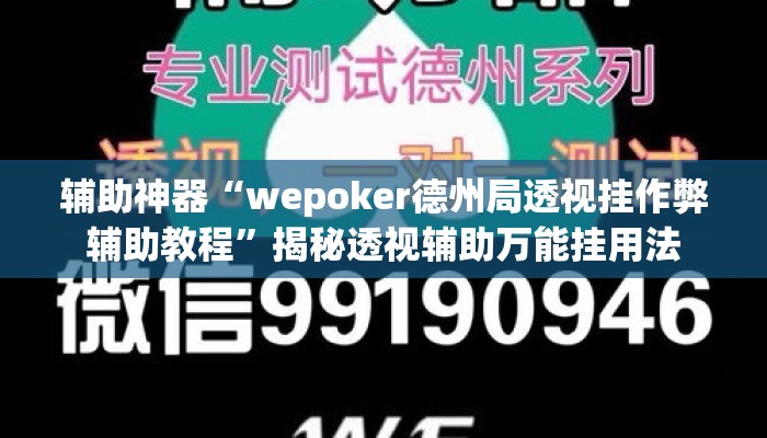 辅助神器“wepoker德州局透视挂作弊辅助教程”揭秘透视辅助万能挂用法