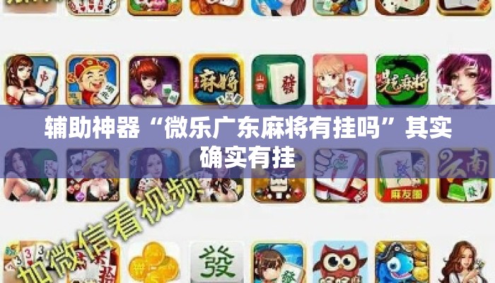 辅助神器“微乐广东麻将有挂吗	”其实确实有挂