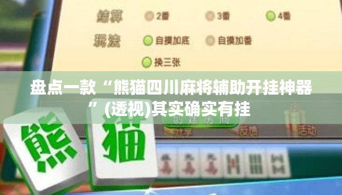 盘点一款“熊猫四川麻将辅助开挂神器”(透视)其实确实有挂 