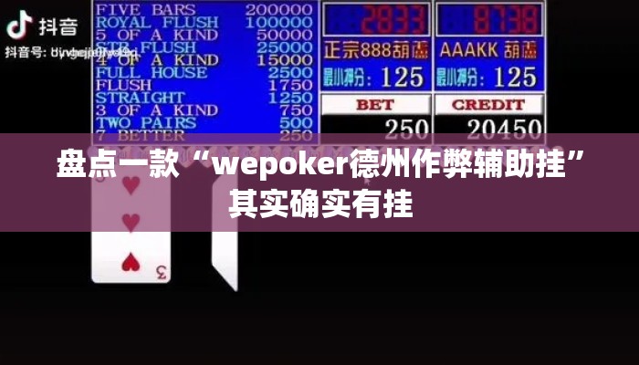 盘点一款“wepoker德州作弊辅助挂	”其实确实有挂