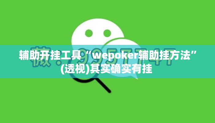辅助开挂工具“wepoker辅助挂方法”(透视)其实确实有挂 