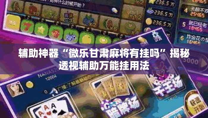 辅助神器“微乐甘肃麻将有挂吗”揭秘透视辅助万能挂用法