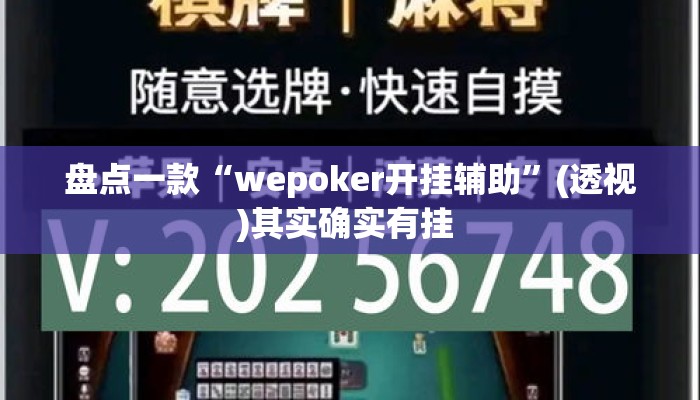盘点一款“wepoker开挂辅助”(透视)其实确实有挂 