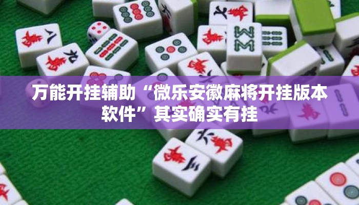 万能开挂辅助“微乐安徽麻将开挂版本软件”其实确实有挂