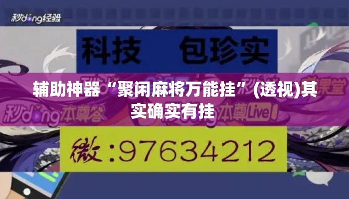 辅助神器“聚闲麻将万能挂”(透视)其实确实有挂 