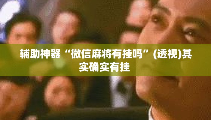 辅助神器“微信麻将有挂吗”(透视)其实确实有挂 