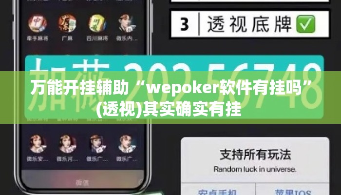 万能开挂辅助“wepoker软件有挂吗”(透视)其实确实有挂 