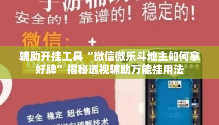 辅助开挂工具“微信微乐斗地主如何拿好牌”揭秘透视辅助万能挂用法