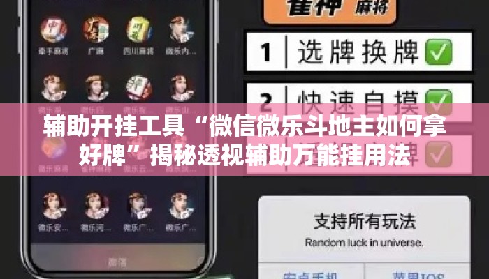 辅助开挂工具“微信微乐斗地主如何拿好牌”揭秘透视辅助万能挂用法