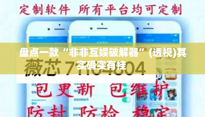 盘点一款“非非互娱破解器	”(透视)其实确实有挂 