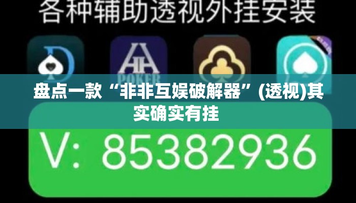 盘点一款“非非互娱破解器”(透视)其实确实有挂 