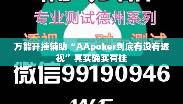 万能开挂辅助“AApoker到底有没有透视	”其实确实有挂
