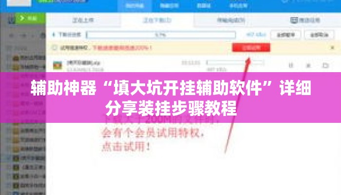 辅助神器“填大坑开挂辅助软件	”详细分享装挂步骤教程