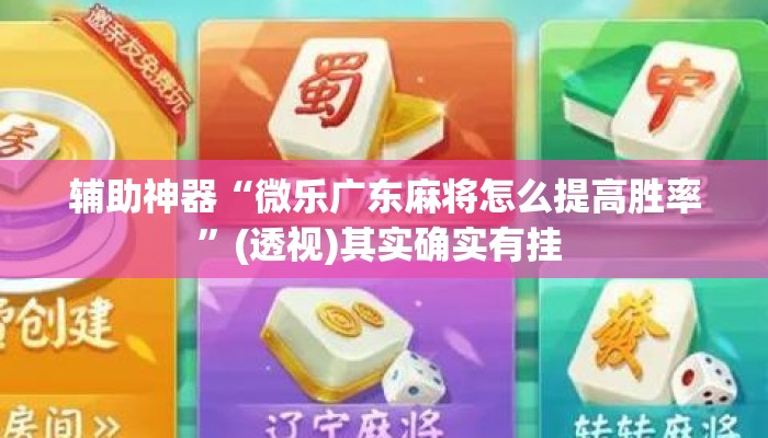 辅助神器“微乐广东麻将怎么提高胜率”(透视)其实确实有挂 