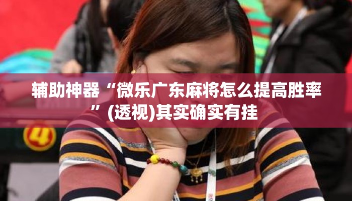 辅助神器“微乐广东麻将怎么提高胜率”(透视)其实确实有挂 