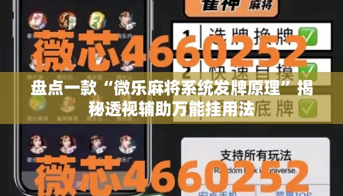 盘点一款“微乐麻将系统发牌原理	”揭秘透视辅助万能挂用法