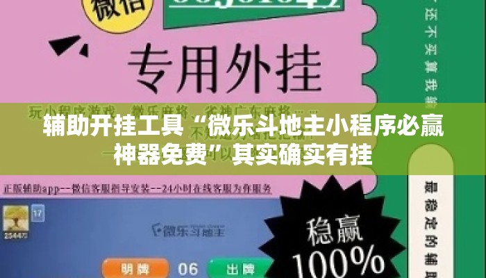 辅助开挂工具“微乐斗地主小程序必赢神器免费”其实确实有挂