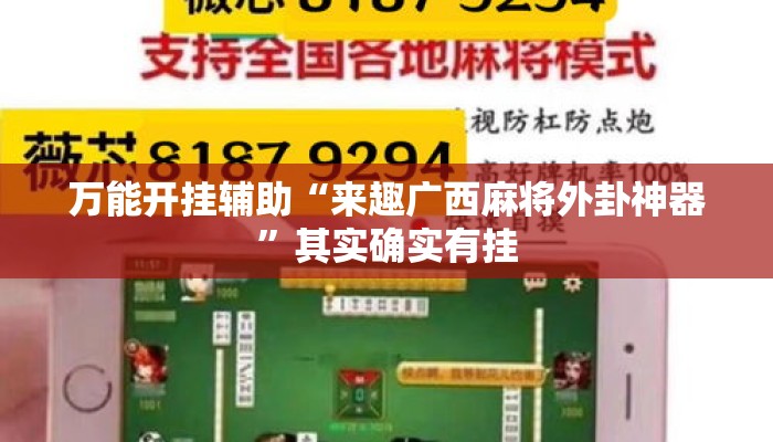 万能开挂辅助“来趣广西麻将外卦神器	”其实确实有挂