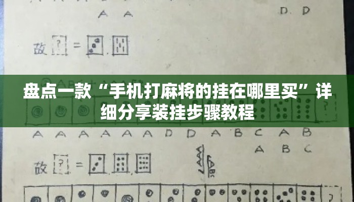 盘点一款“手机打麻将的挂在哪里买”详细分享装挂步骤教程