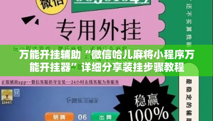 万能开挂辅助“微信哈儿麻将小程序万能开挂器”详细分享装挂步骤教程