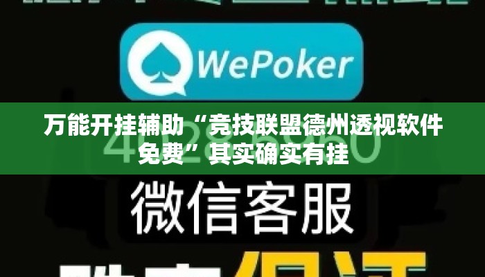 万能开挂辅助“竞技联盟德州透视软件免费	”其实确实有挂