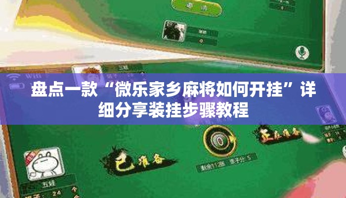 盘点一款“微乐家乡麻将如何开挂”详细分享装挂步骤教程