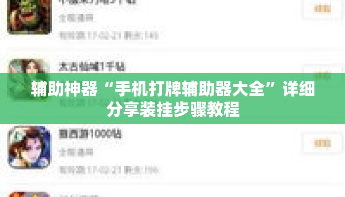 辅助神器“手机打牌辅助器大全”详细分享装挂步骤教程