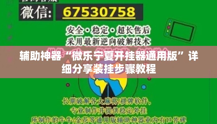 辅助神器“微乐宁夏开挂器通用版	”详细分享装挂步骤教程