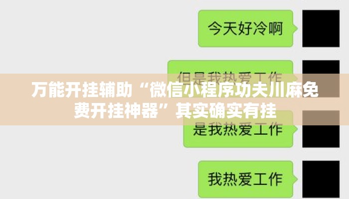 万能开挂辅助“微信小程序功夫川麻免费开挂神器”其实确实有挂