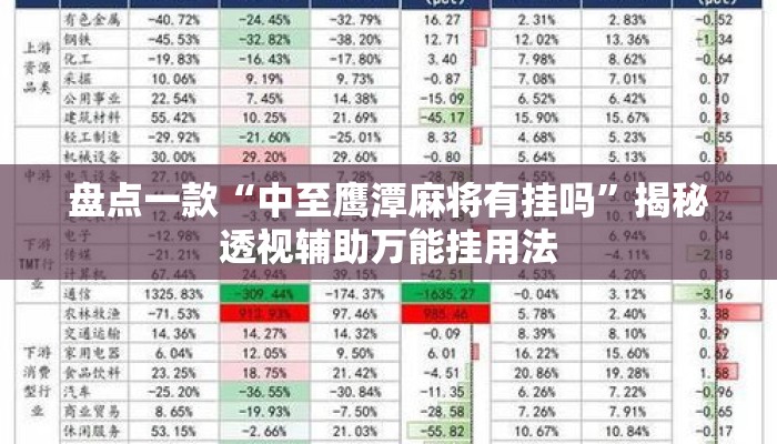 盘点一款“中至鹰潭麻将有挂吗	”揭秘透视辅助万能挂用法