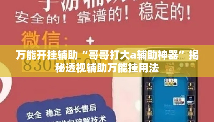 万能开挂辅助“哥哥打大a辅助神器”揭秘透视辅助万能挂用法