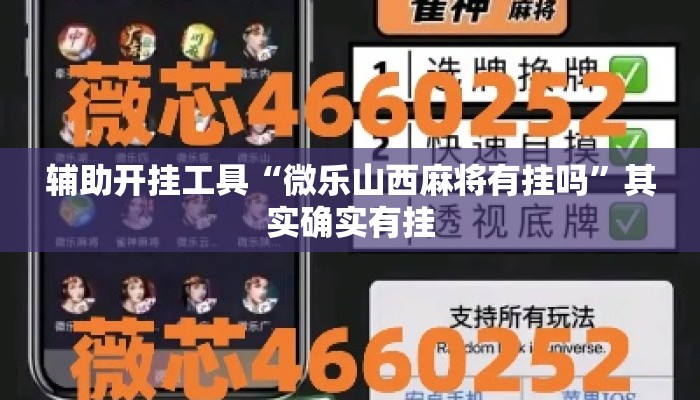 辅助开挂工具“微乐山西麻将有挂吗”其实确实有挂
