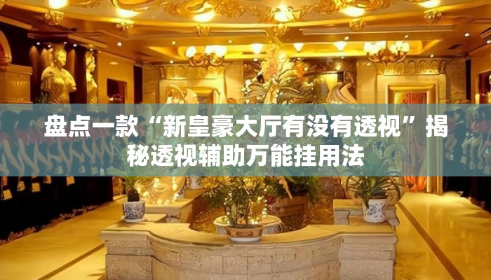 盘点一款“新皇豪大厅有没有透视”揭秘透视辅助万能挂用法