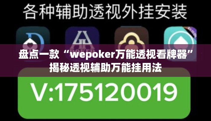 盘点一款“wepoker万能透视看牌器	”揭秘透视辅助万能挂用法