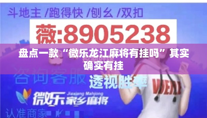 盘点一款“微乐龙江麻将有挂吗	”其实确实有挂
